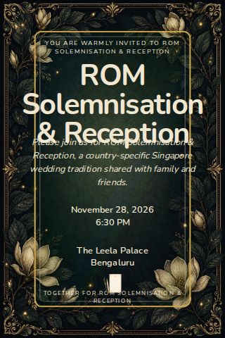 ROM Solemnisation & Reception invitation design preview