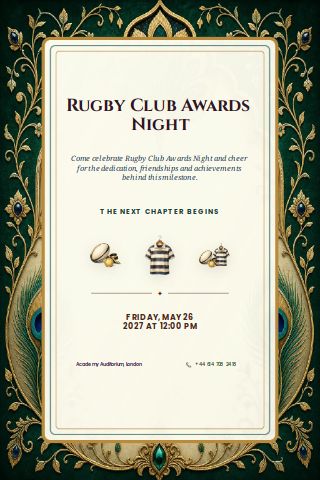 Rugby Club Awards Night invitation preview