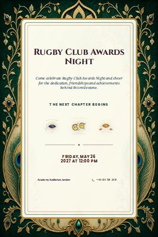 Rugby Club Awards Night invitation design preview