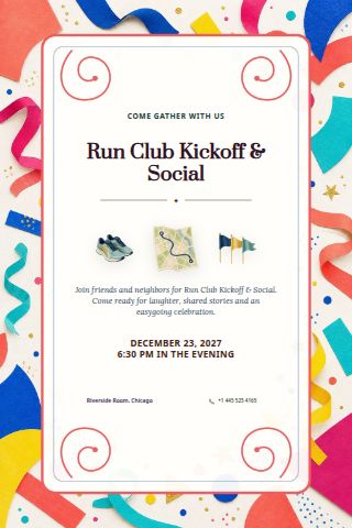 Run Club Kickoff & Social invitation preview