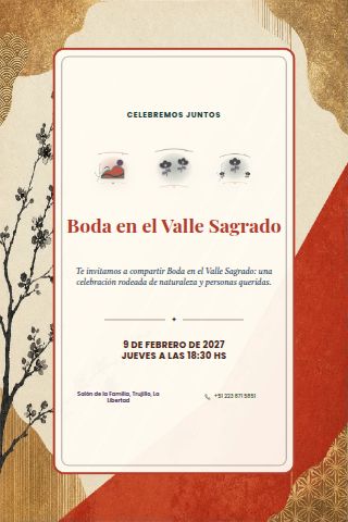 Sacred Valley Wedding invitation design preview