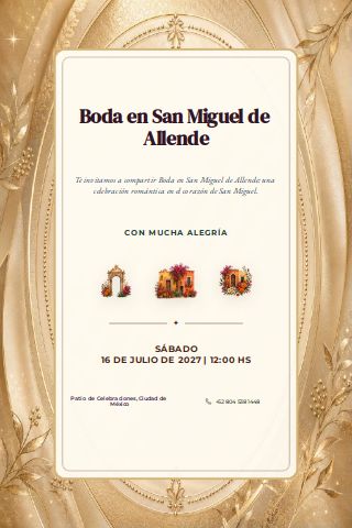 San Miguel de Allende Wedding invitation preview