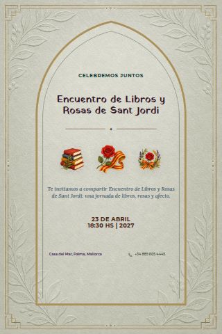 Sant Jordi Book and Rose Gathering invitation preview