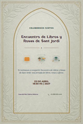 Sant Jordi Book and Rose Gathering invitation design preview