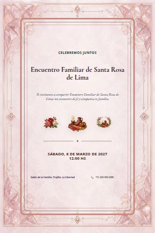Santa Rosa de Lima Family Gathering invitation preview