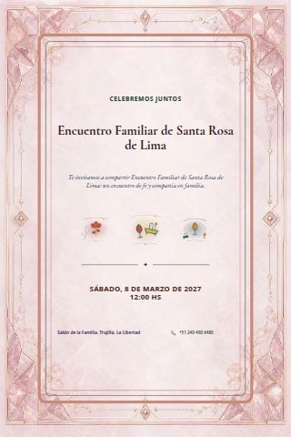 Santa Rosa de Lima Family Gathering invitation design preview