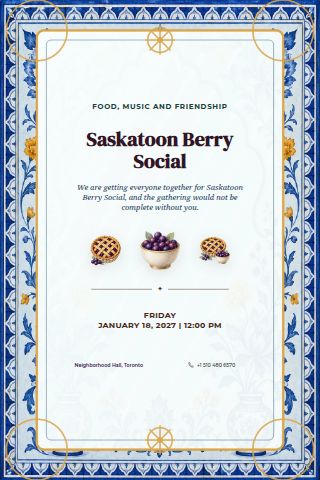 Saskatoon Berry Social invitation preview