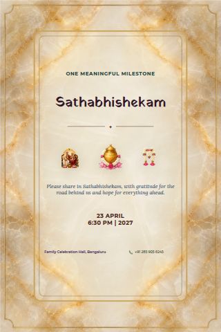 Sathabhishekam invitation preview