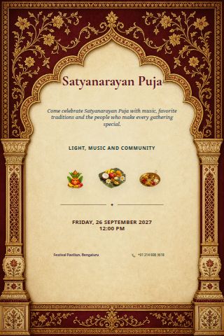 Satyanarayan Puja invitation preview