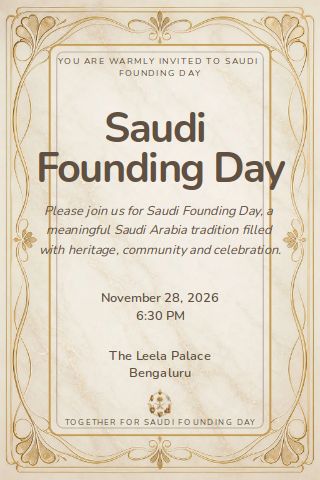 Saudi Founding Day invitation design preview
