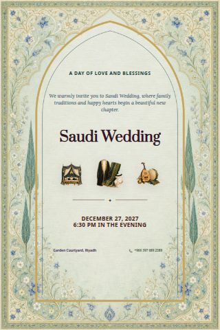 Saudi Wedding invitation preview