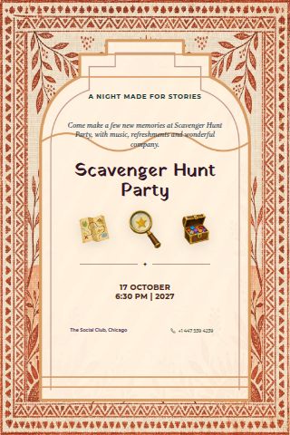 Scavenger Hunt Party invitation preview