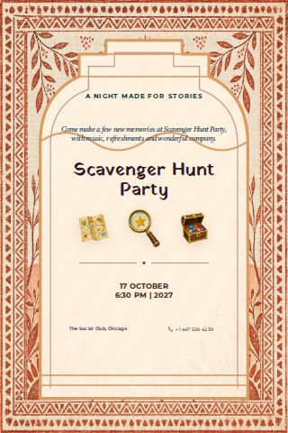 Scavenger Hunt Party invitation design preview