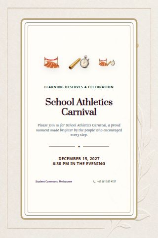 School Athletics Carnival invitation preview