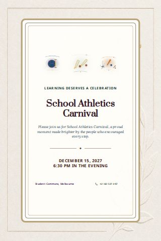 School Athletics Carnival invitation design preview