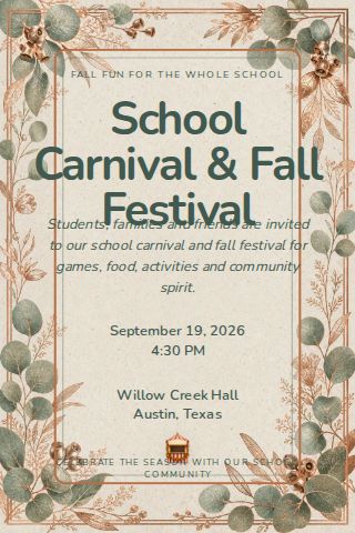 School Carnival & Fall Festival invitation design preview