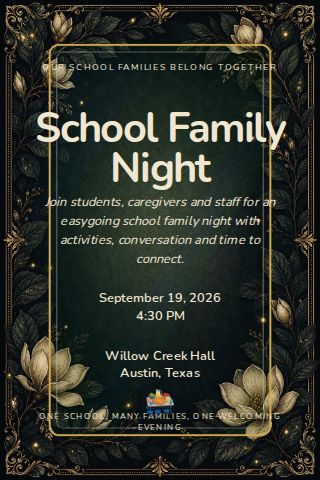 School Family Night invitation design preview