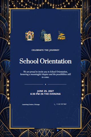 School Orientation invitation preview