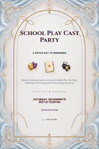 School Play Cast Party invitation preview