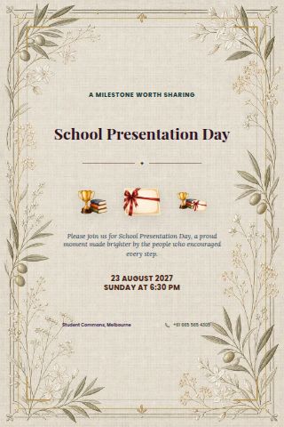 School Presentation Day invitation preview