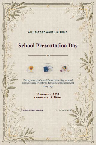 School Presentation Day invitation design preview