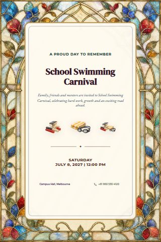 School Swimming Carnival invitation preview