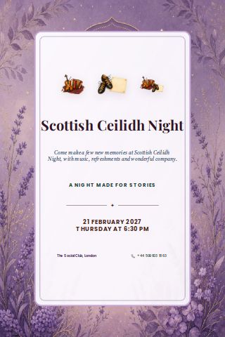 Scottish Ceilidh Night invitation preview