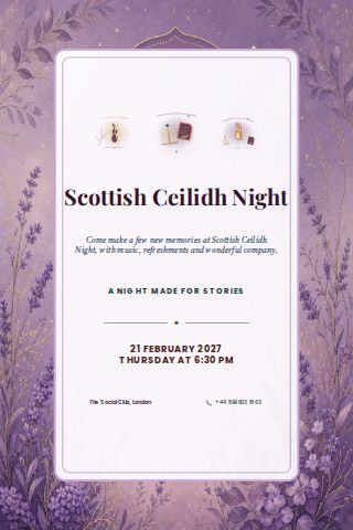 Scottish Ceilidh Night invitation design preview