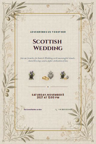 Scottish Wedding invitation preview