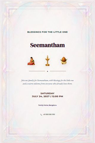 Seemantham invitation preview