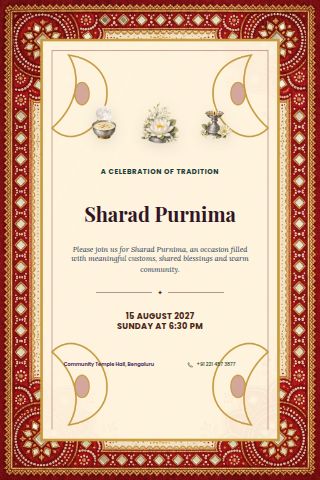 Sharad Purnima invitation preview