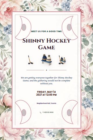 Shinny Hockey Game invitation preview