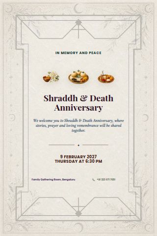 Shraddh & Death Anniversary invitation preview