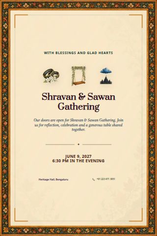 Shravan & Sawan Gathering invitation preview