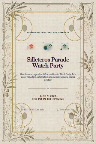Silleteros Parade Watch Party invitation design preview
