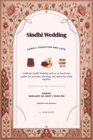 Sindhi Wedding invitation preview