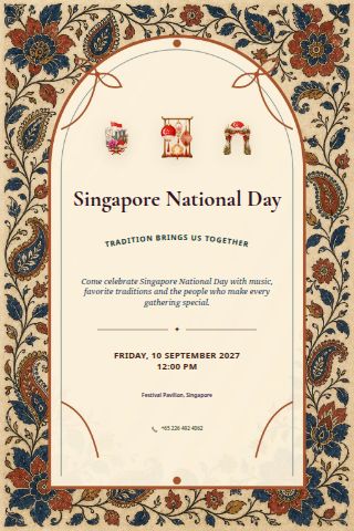 Singapore National Day invitation preview