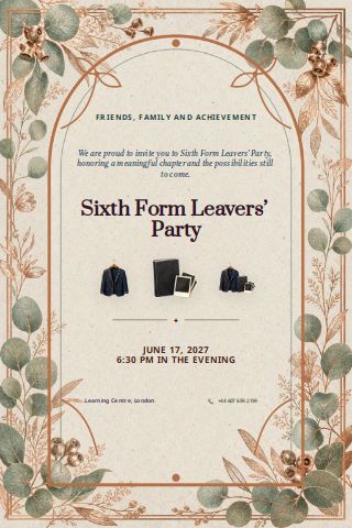 Sixth Form Leavers’ Party invitation preview