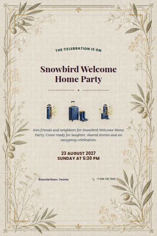 Snowbird Welcome Home Party invitation preview