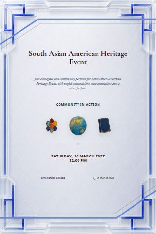 South Asian American Heritage Event invitation preview