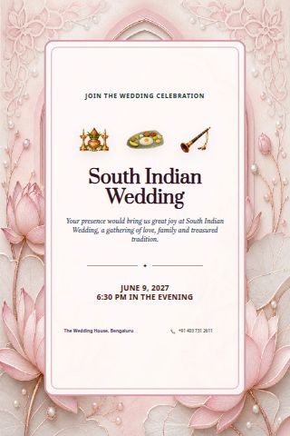 South Indian Wedding invitation preview