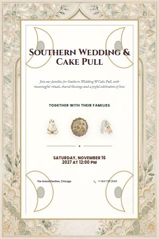 Southern Wedding & Cake Pull invitation preview