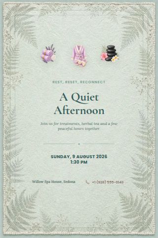 Spa Party invitation preview
