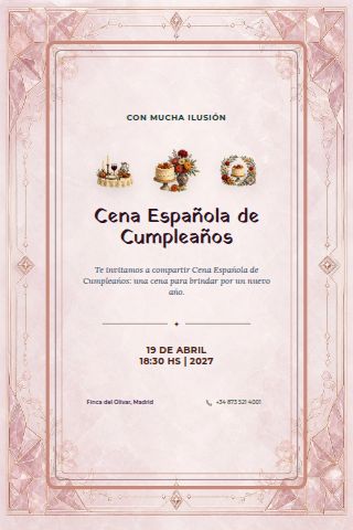 Spanish Adult Birthday Dinner invitation preview