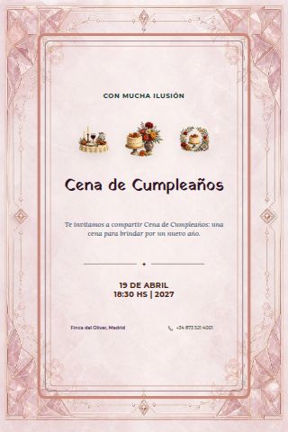 Adult Birthday Dinner invitation design