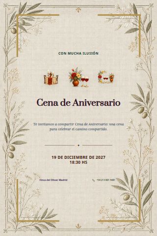 Anniversary Dinner invitation design