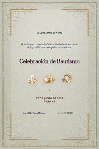 Baptism Celebration invitation design