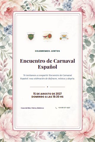 Spanish Carnival Gathering invitation design preview