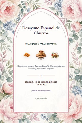 Spanish Churros Breakfast invitation preview