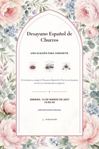 Spanish Churros Breakfast invitation design preview